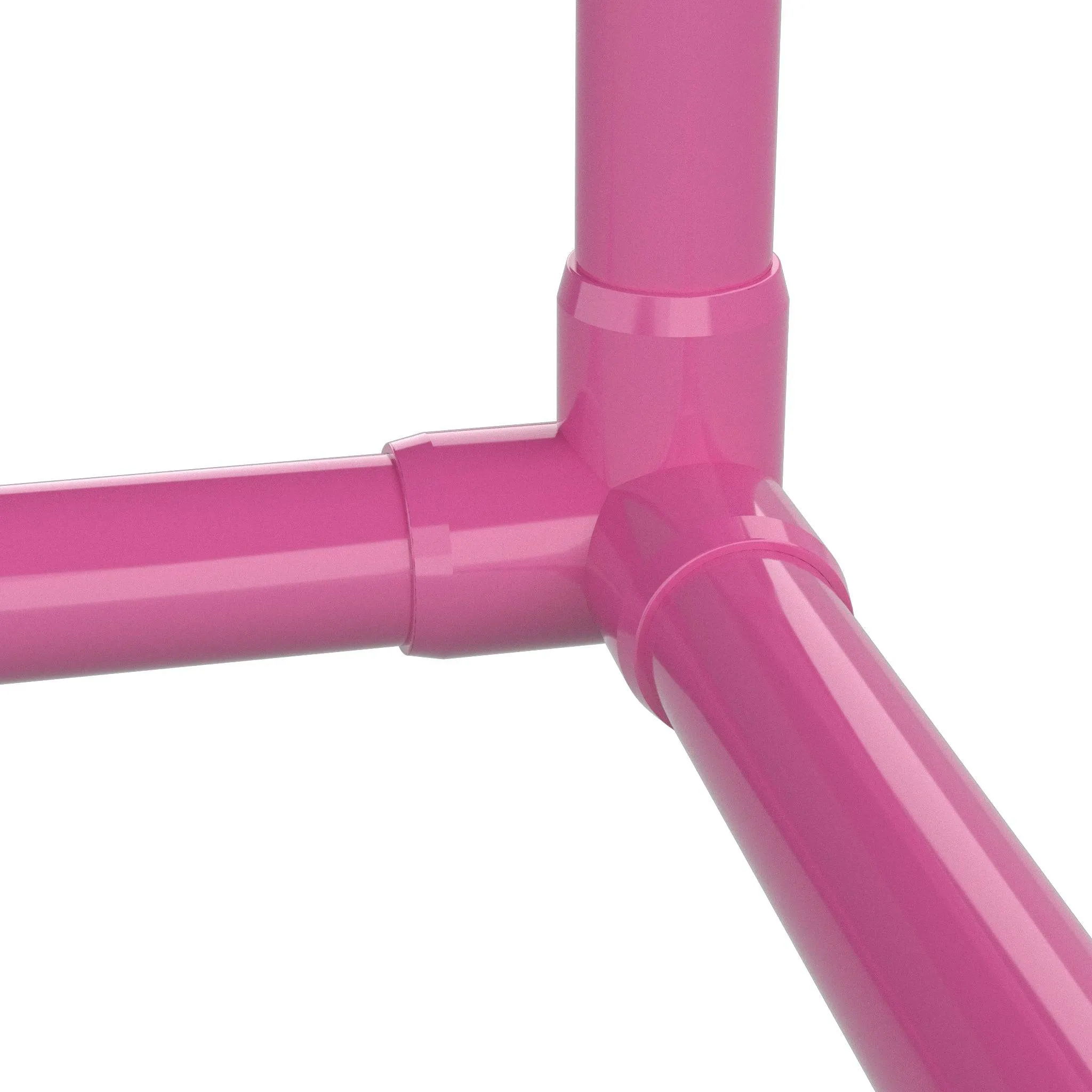 1/2 in. 3-Way PVC Elbow Fitting, Furniture Grade  - Pink