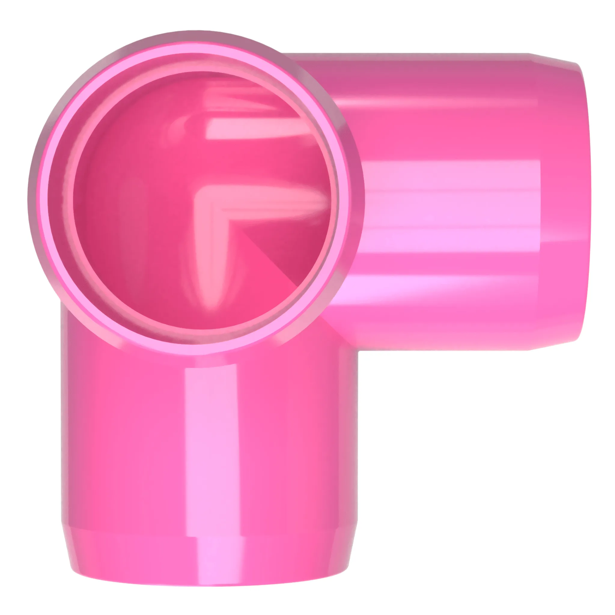 1/2 in. 3-Way PVC Elbow Fitting, Furniture Grade  - Pink