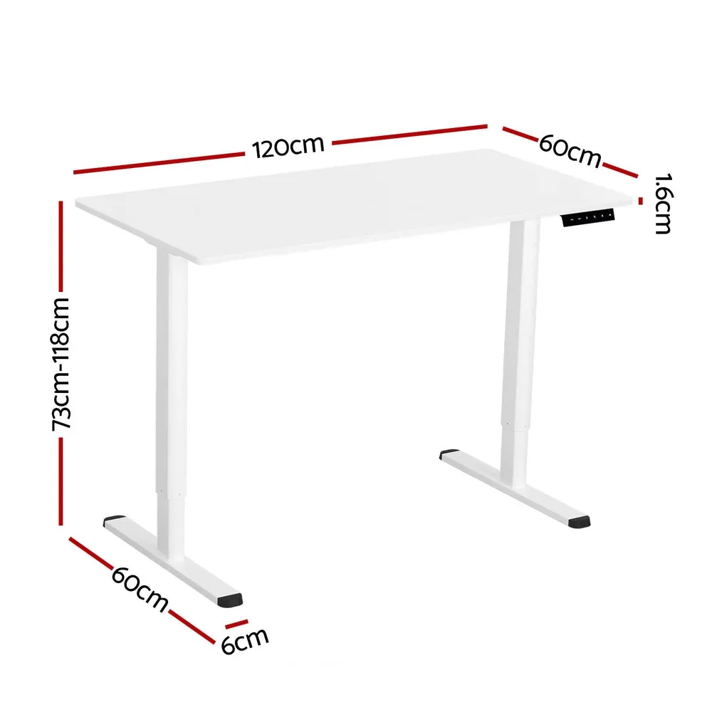 120cm Electric Standing Desk Sit Stand Desks - White