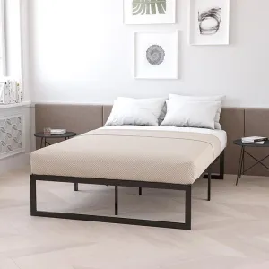 14 Inch Metal Platform Bed Frame With 10 Inch Pocket Spring Mattress In A Box (No Box Spring Required) - King By Flash Furniture