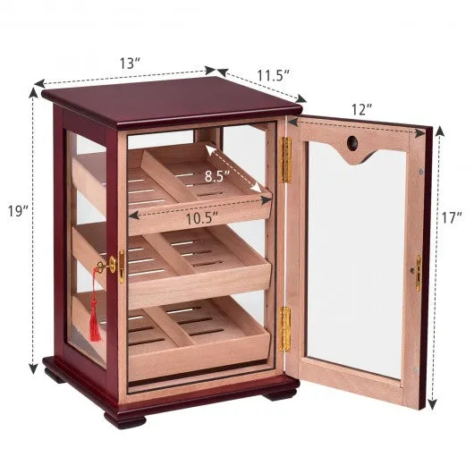 150 Cigars Display Humidor Storage Cabinet with Hygrometer