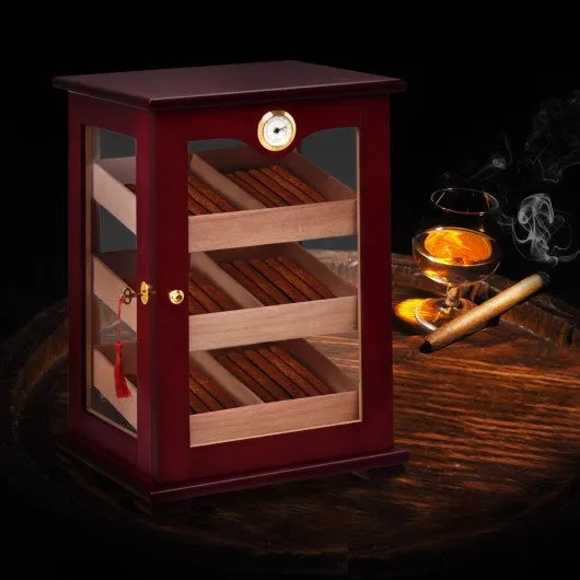 150 Cigars Display Humidor Storage Cabinet with Hygrometer