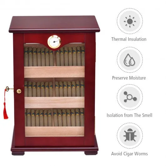 150 Cigars Display Humidor Storage Cabinet with Hygrometer