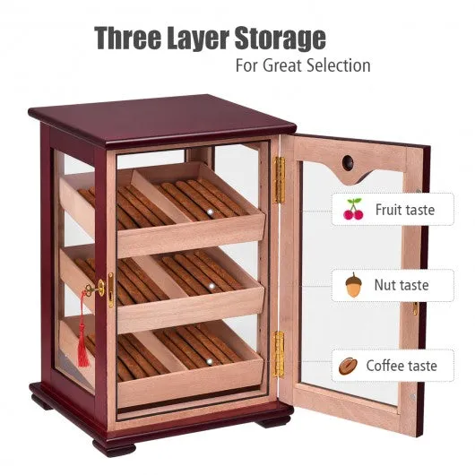 150 Cigars Display Humidor Storage Cabinet with Hygrometer