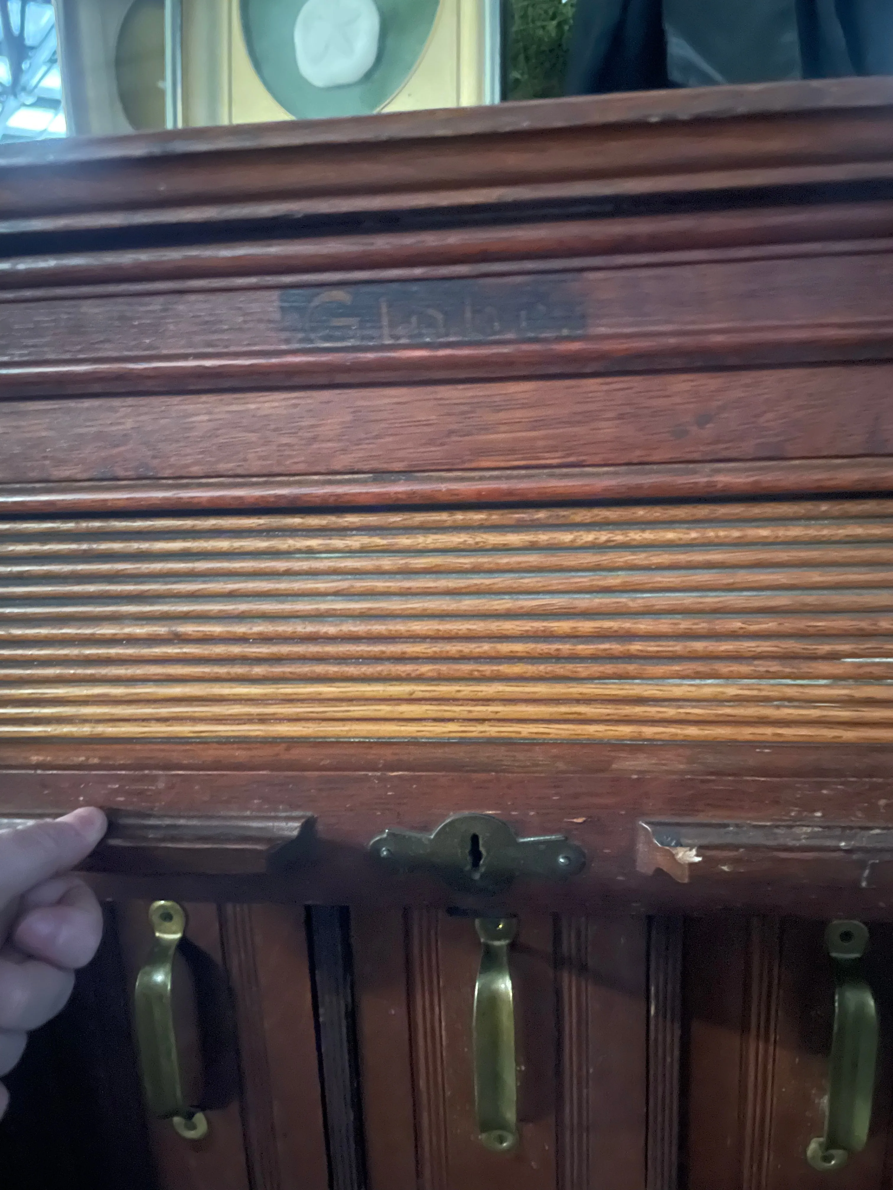 1900 Globe Tambour Door File Cabinet