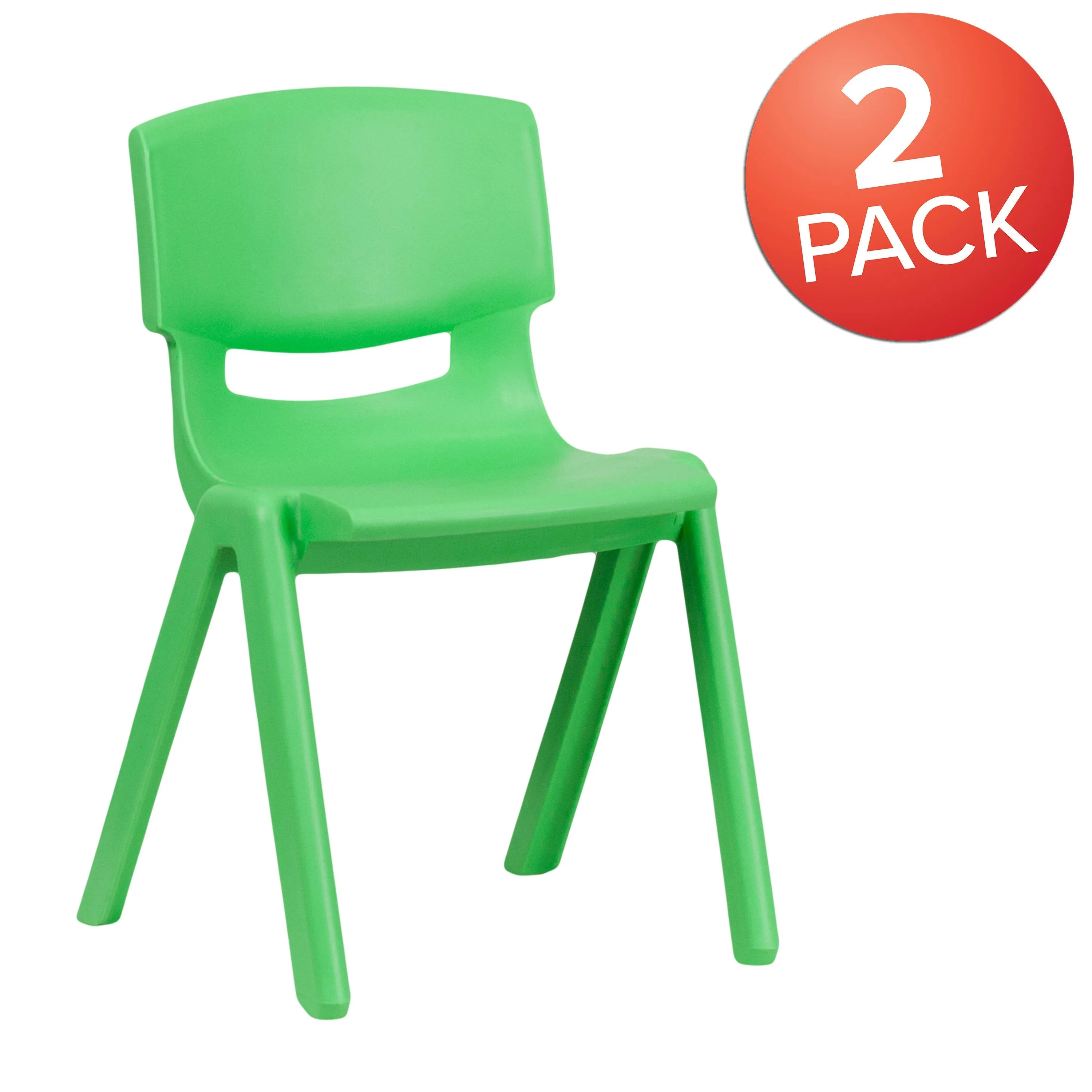 2 Pack Plastic Stackable School Chair with 13.25" Seat Height