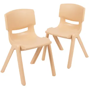 2 Pack Plastic Stackable School Chair with 13.25" Seat Height