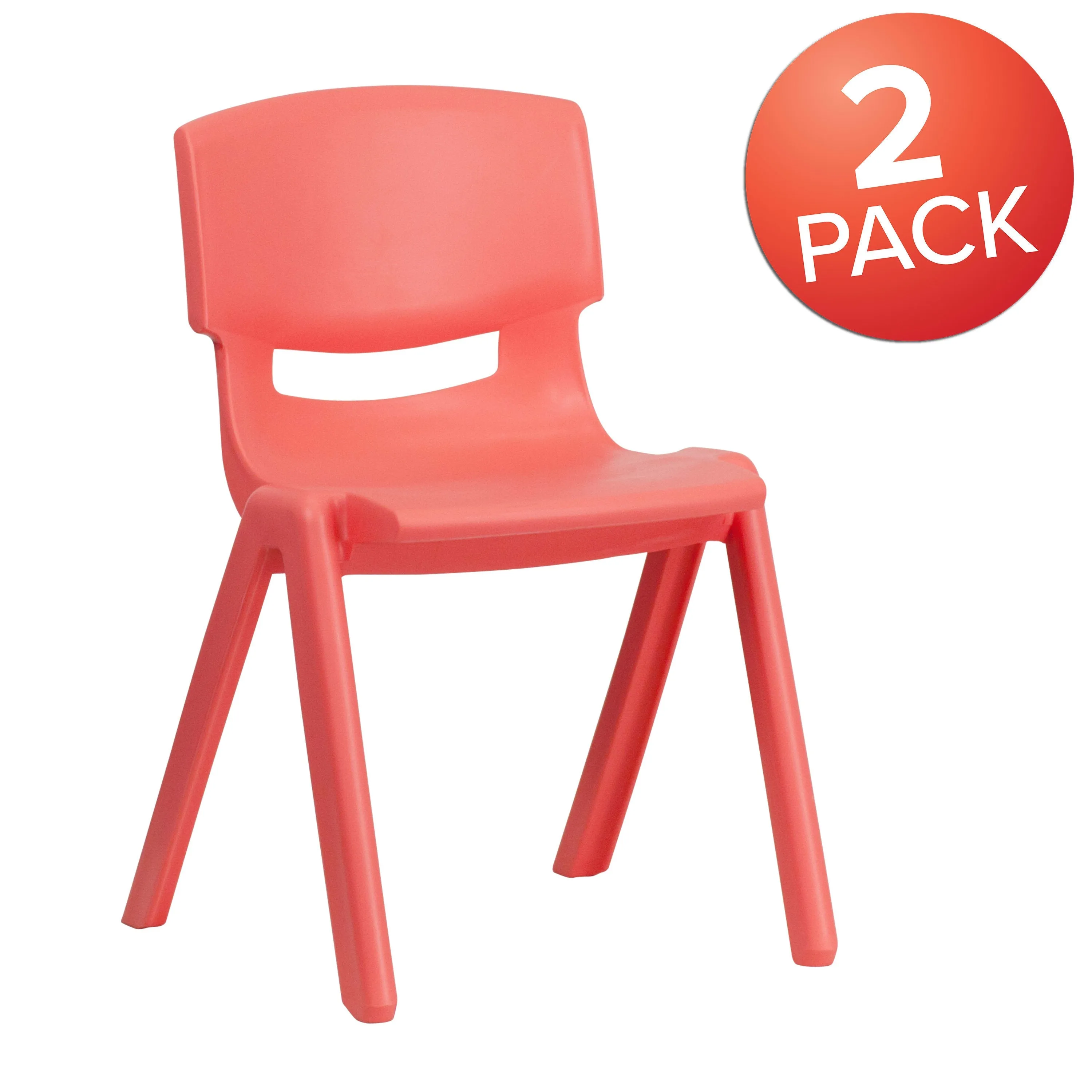 2 Pack Plastic Stackable School Chair with 13.25" Seat Height