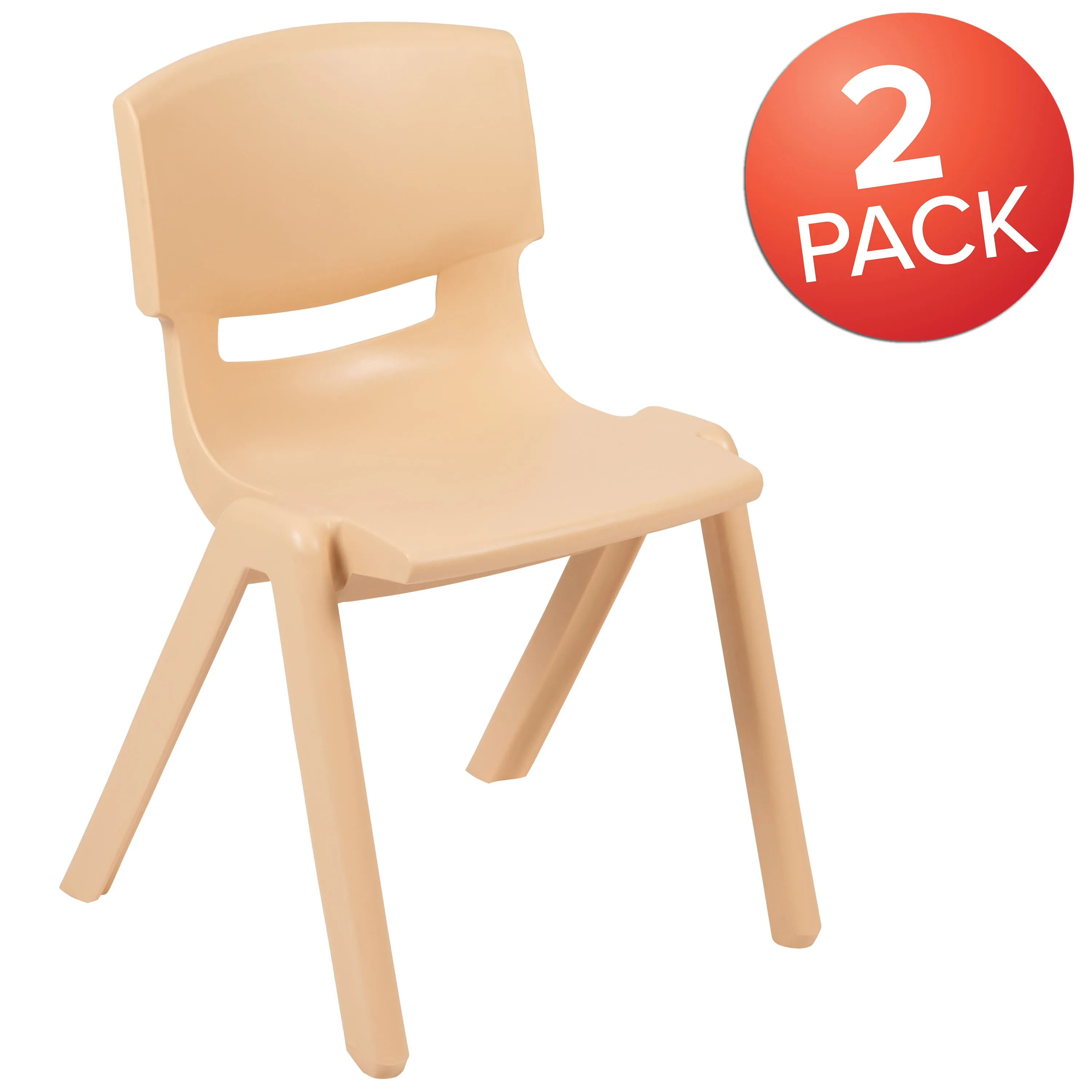 2 Pack Plastic Stackable School Chair with 13.25" Seat Height