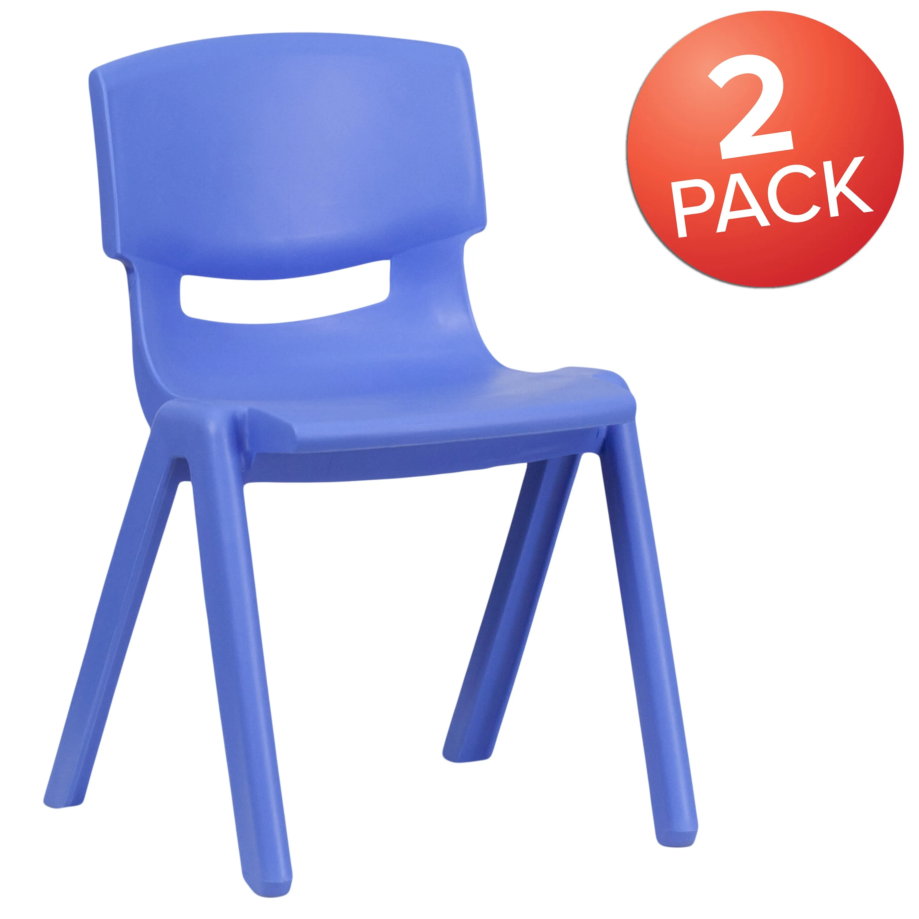 2 Pack Plastic Stackable School Chair with 13.25" Seat Height