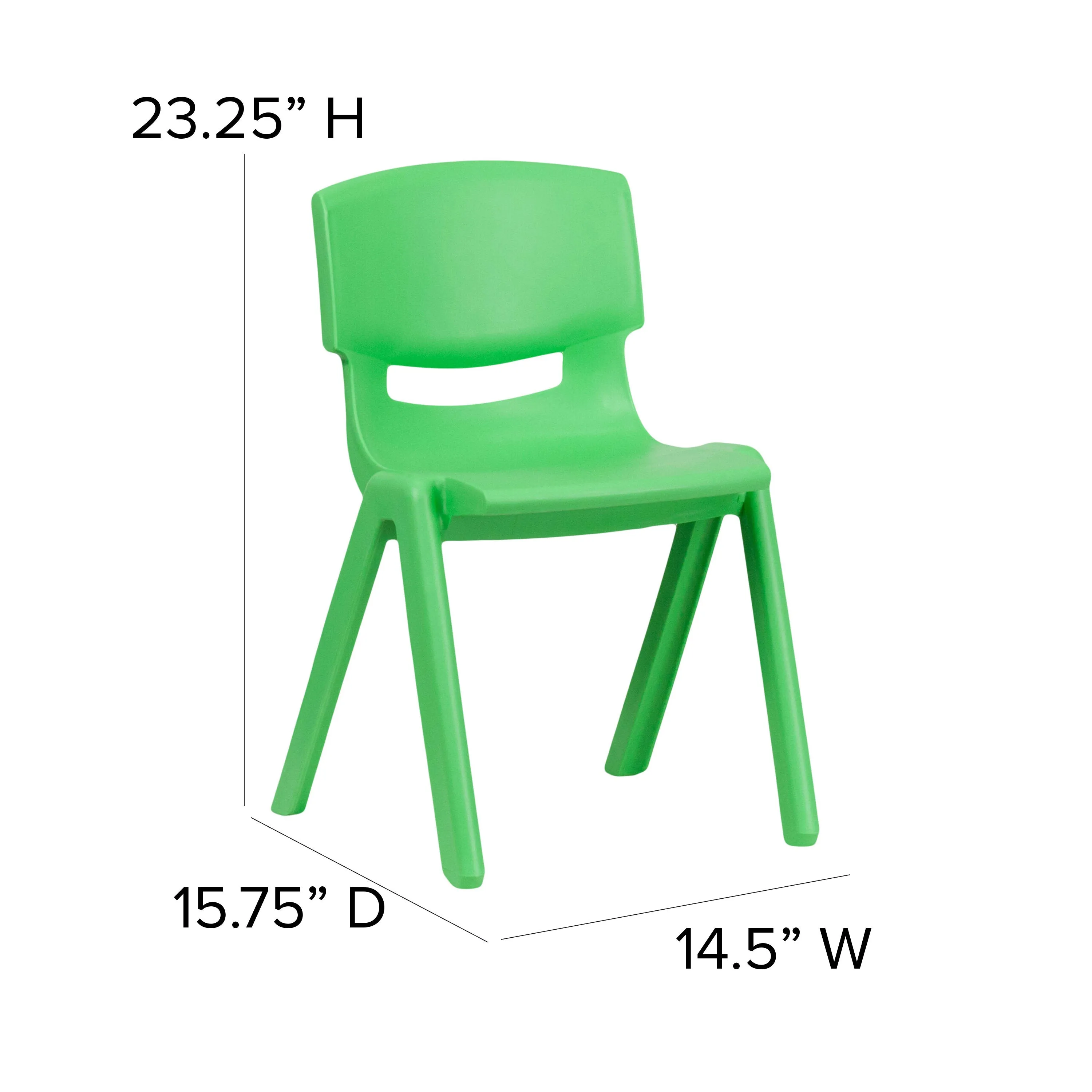 2 Pack Plastic Stackable School Chair with 13.25" Seat Height