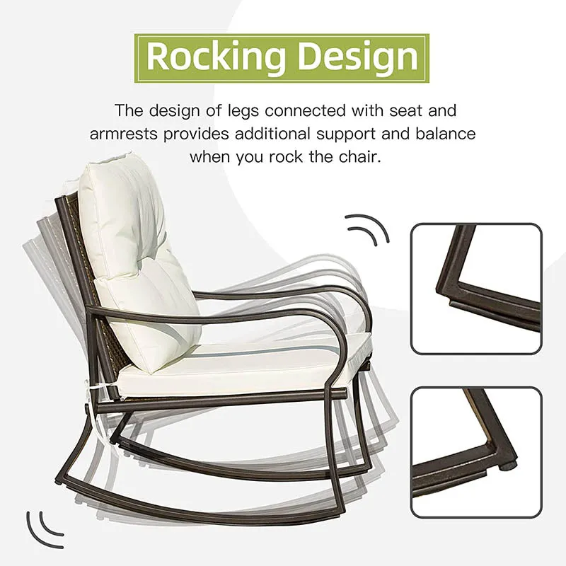 3 Pieces Rocking Chair Set