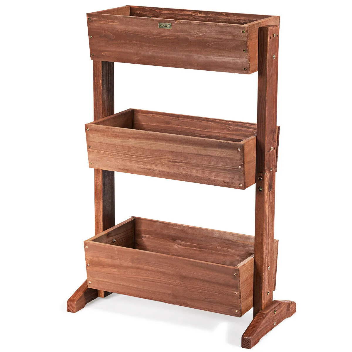 3 Tier Wooden Plant Stand with Tilt Adjustment