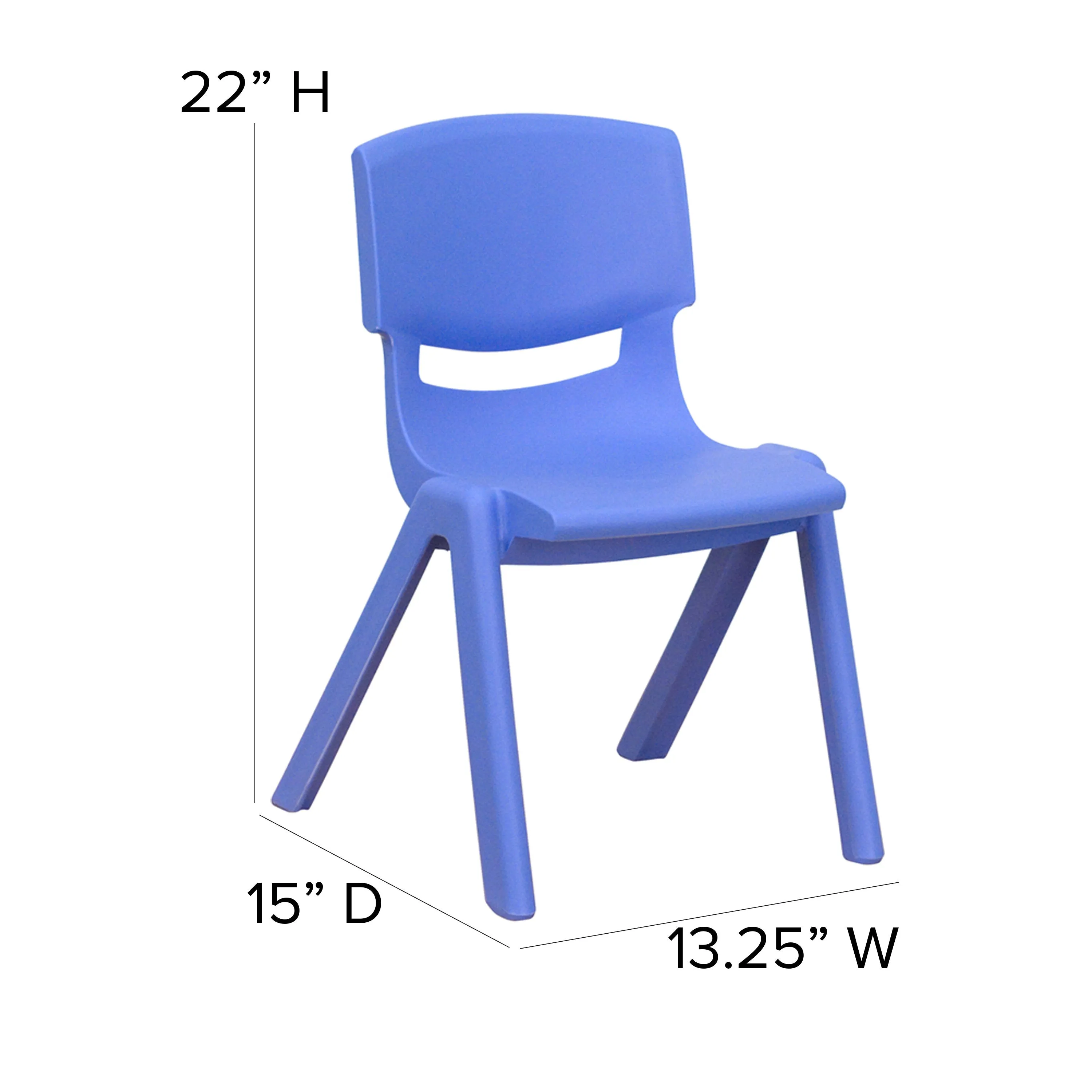 4 Pack Plastic Stackable School Chair with 12'' Seat Height