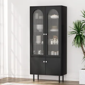 Adjustable 5-Tier Black Buffet Sideboard Cabinet - Artiss