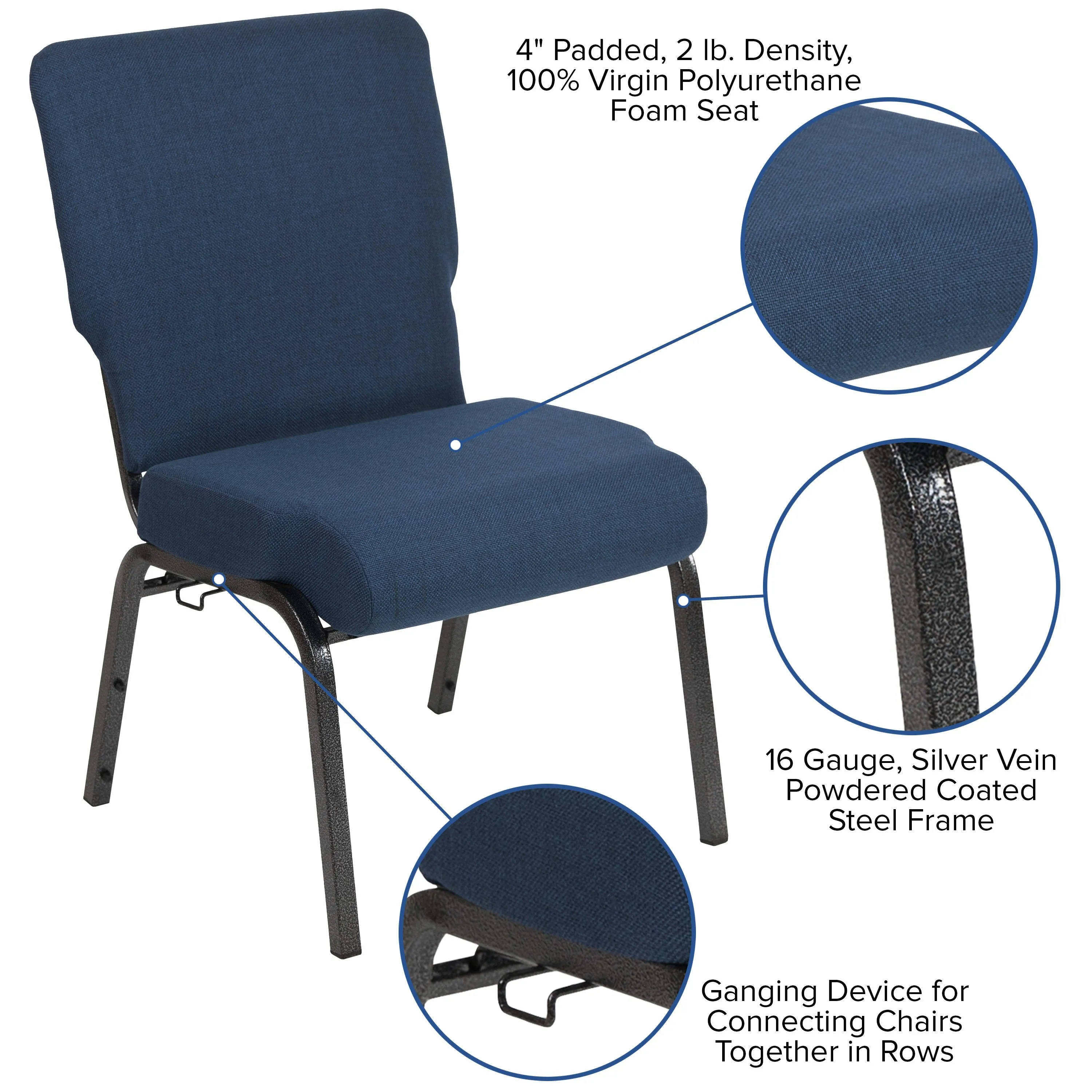 Advantage 20.5 in. Molded Foam Church Chair