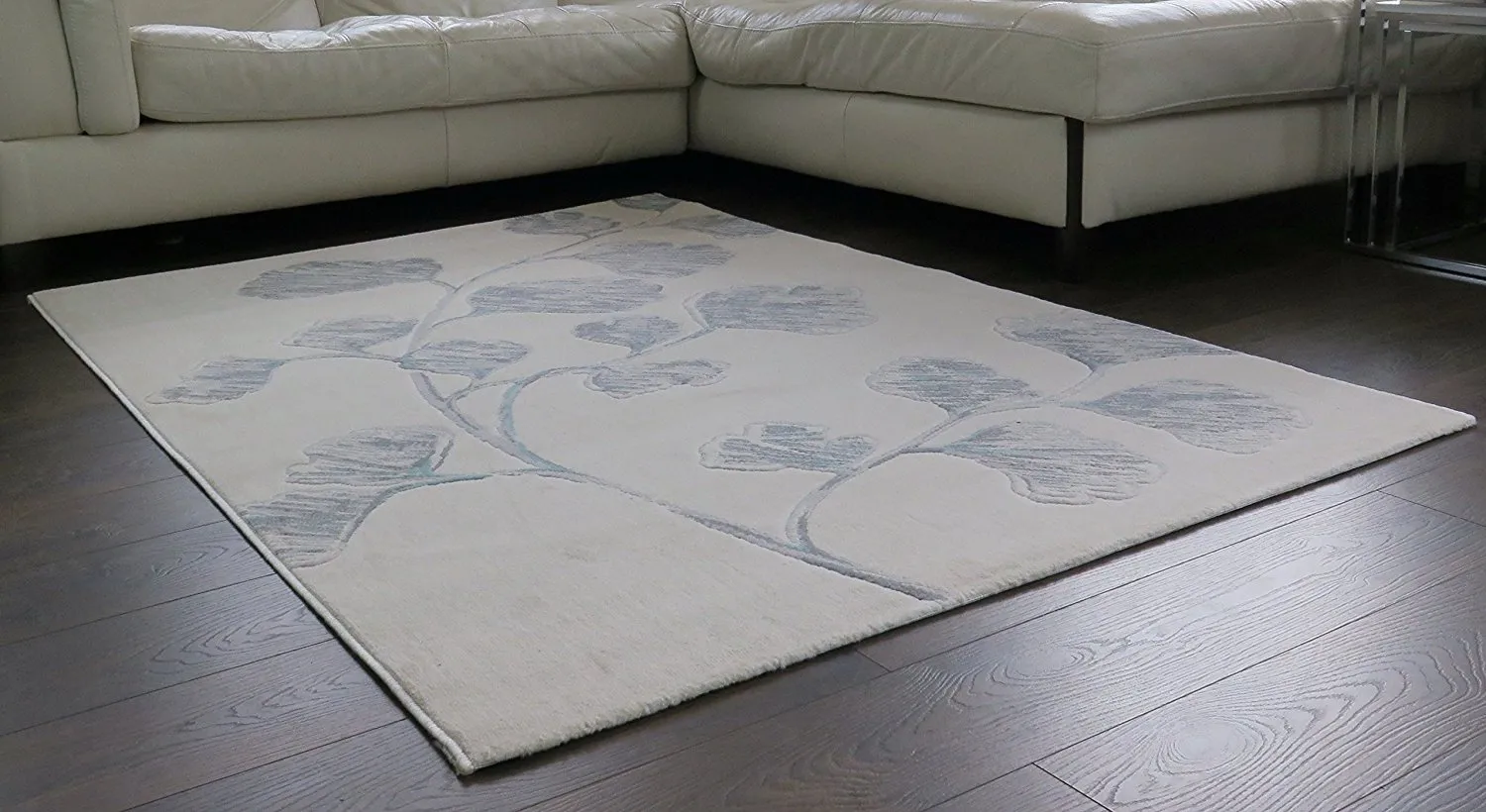 Art Sketched Floral Rug-Grey