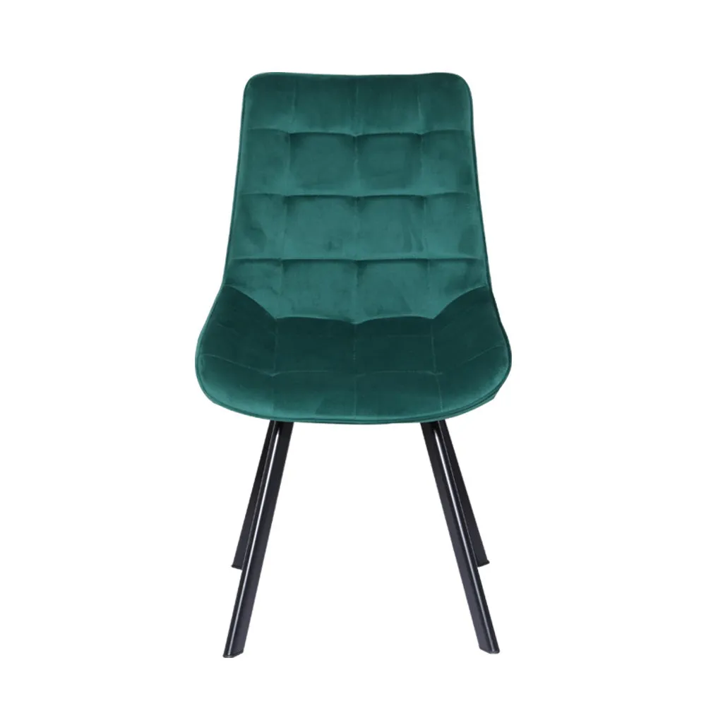 Artiss Set of 2 Reith Dining Chairs Kitchen Cafe Chairs Velvet Upholstered Green