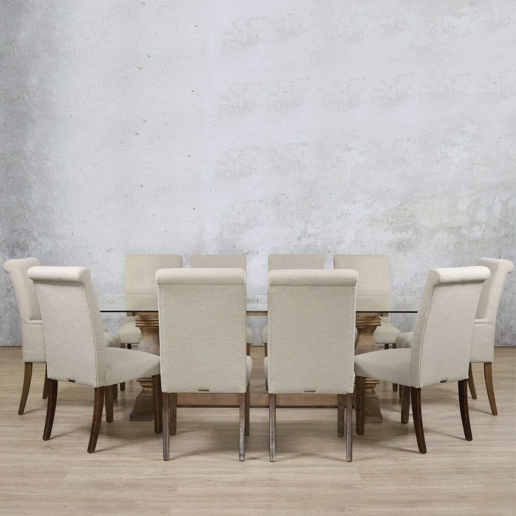 Belmont Glass Top & Baron 10 Seater Dining Set