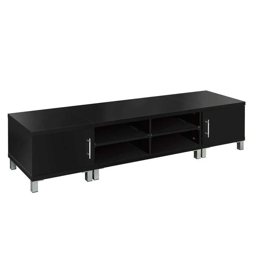 Black 190cm Entertainment Cabinet with Storage - Artiss