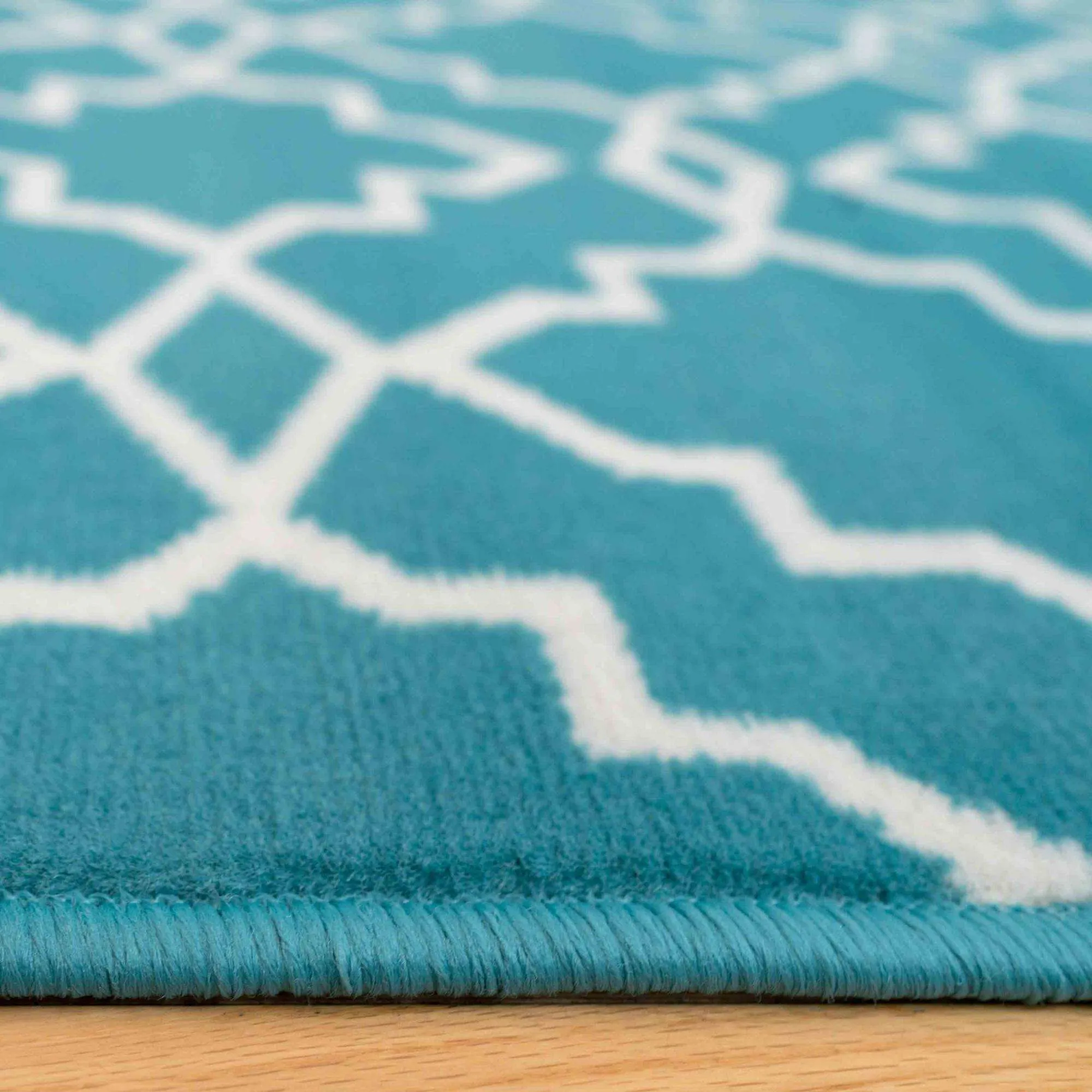 Blue Trellis Hall Runner Living Room Rug