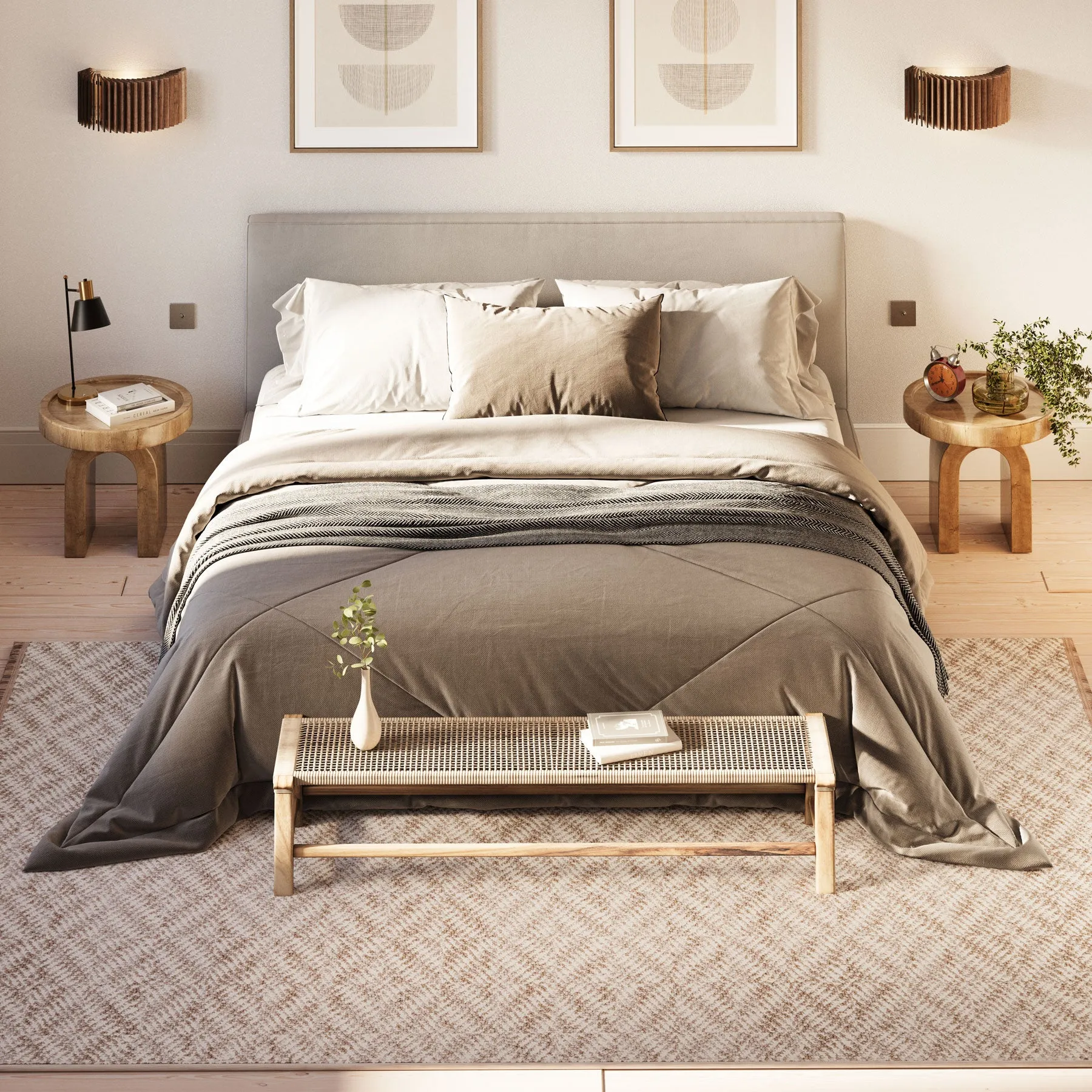 Boho Geometric Diamond Rug - Everly