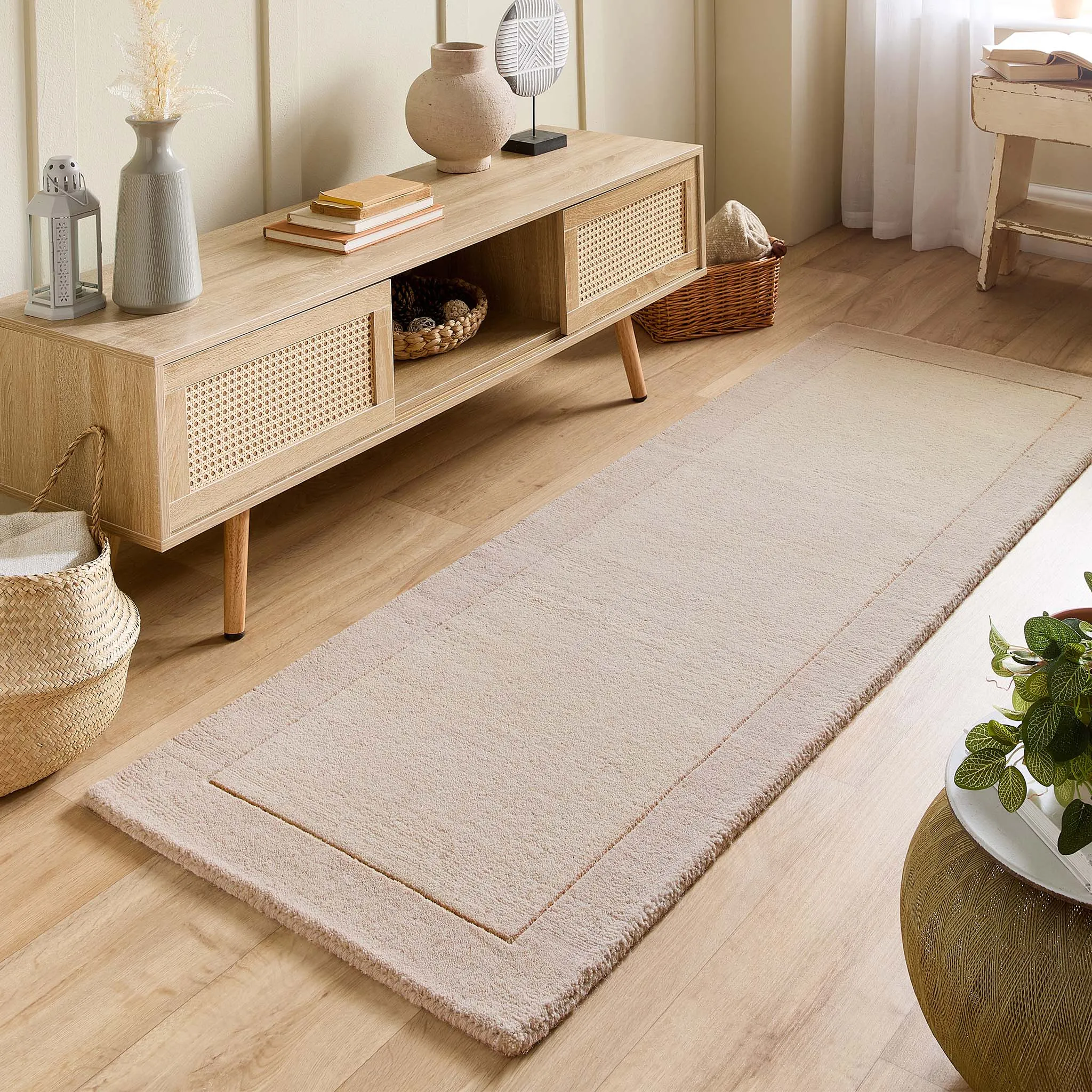 Borders Rug Natural