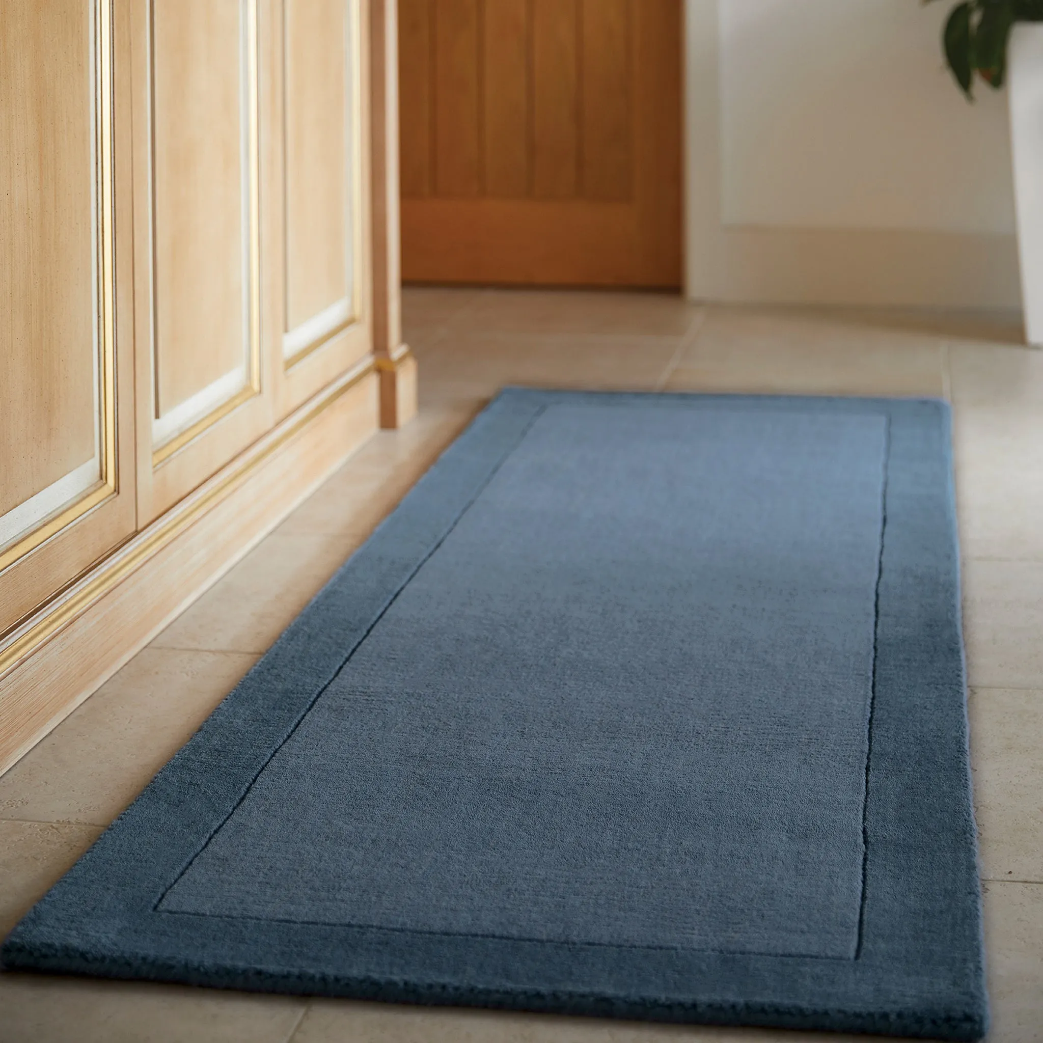 Borders Rug Navy