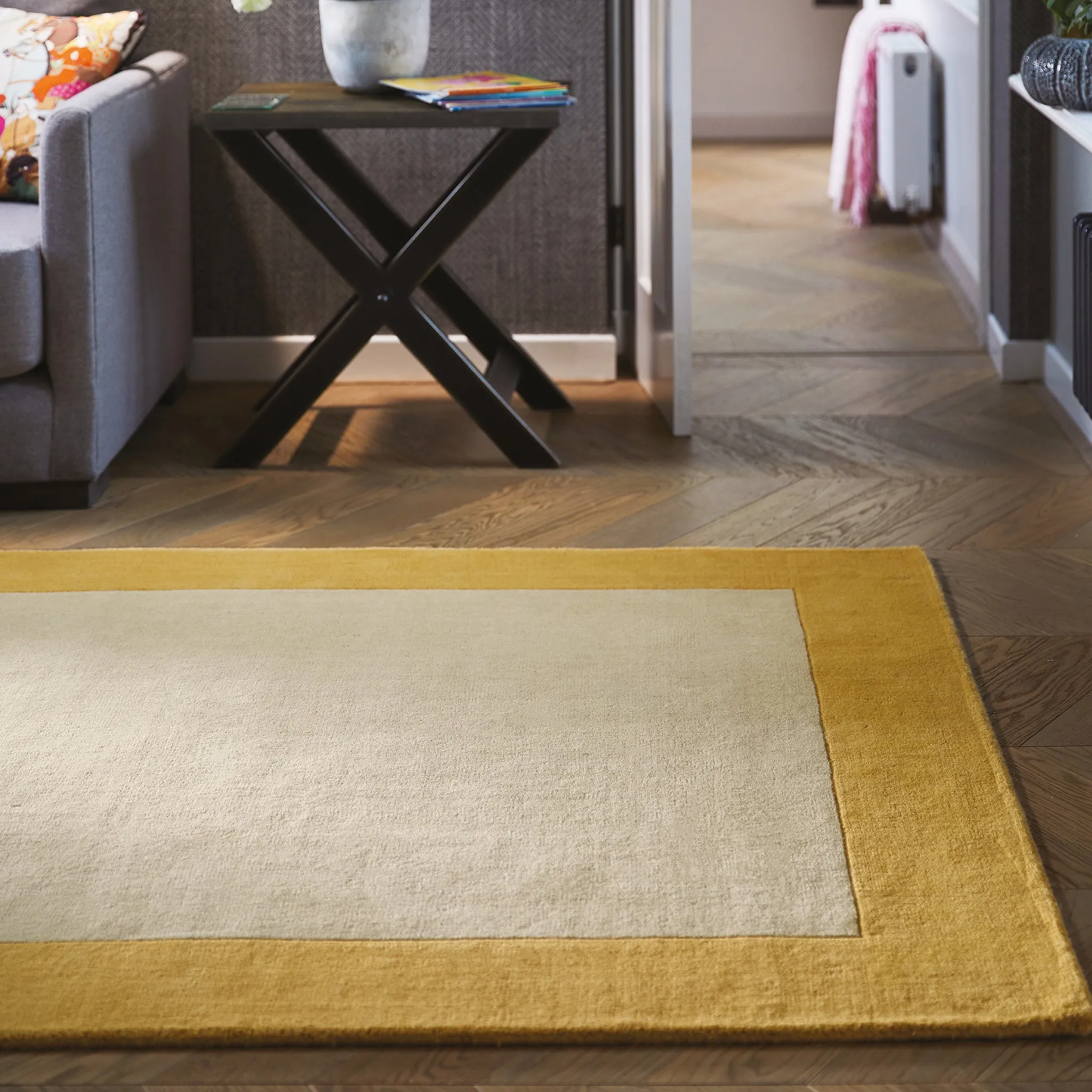 Borders Rug Ochre