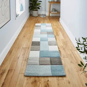 Brooklyn Beige and Blue Runner (60cm x 230cm)