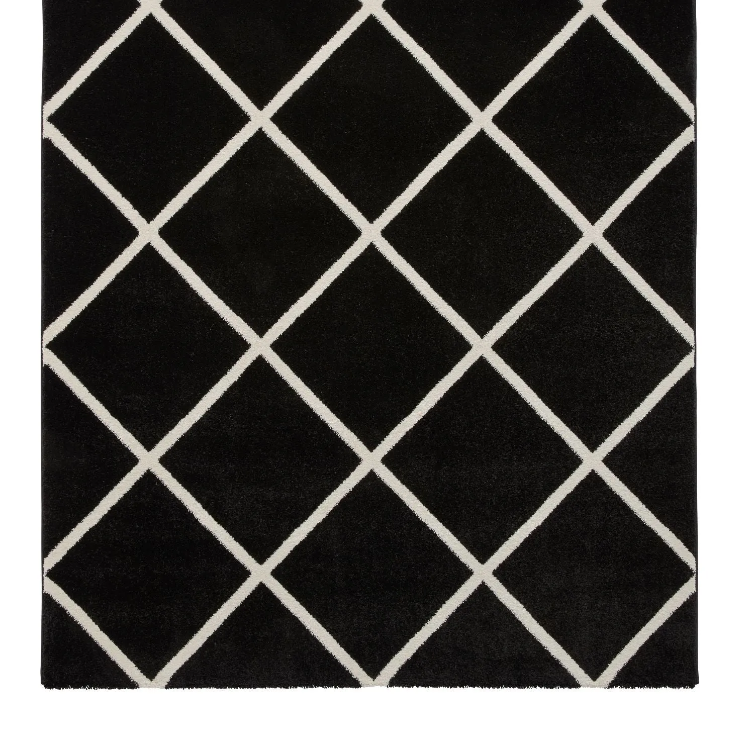 Brooklyn BRK35 Black and White Modern Diamond Rug