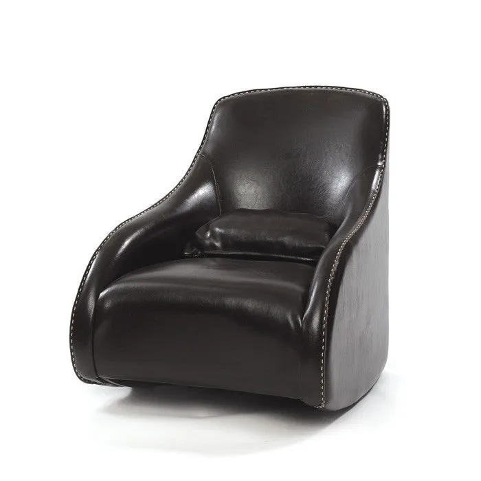 Brown Contemporary Style Leather Chair