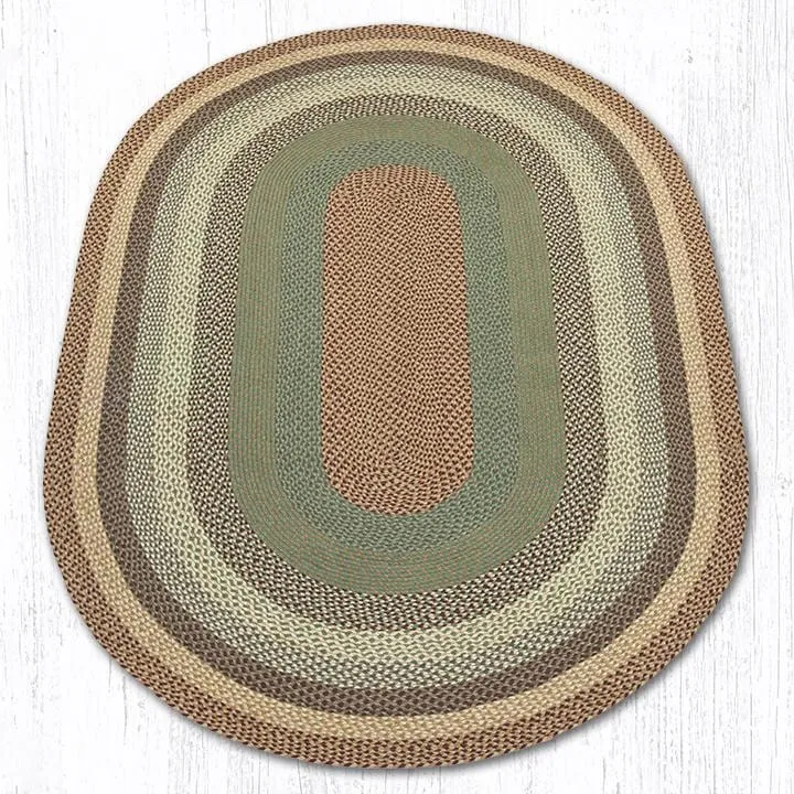 Buttermilk & Cranberry Braided Rug - Oval