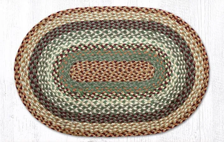 Buttermilk & Cranberry Braided Rug - Oval