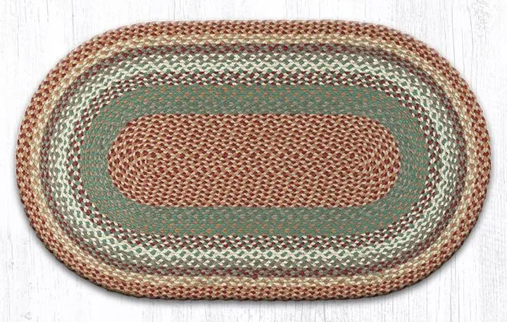 Buttermilk & Cranberry Braided Rug - Oval