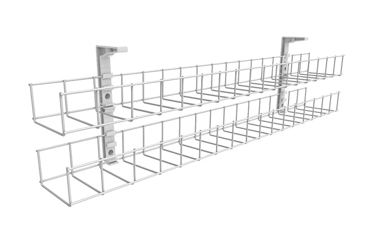 Cable Management Basket Dual Tier Metal Tray