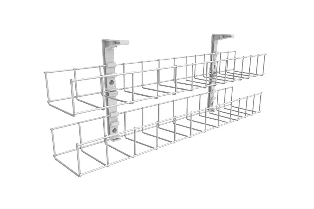 Cable Management Basket Dual Tier Metal Tray