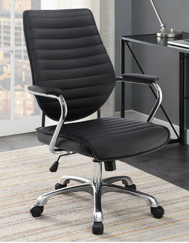 Chase High Back Office Chair Black and Chrome