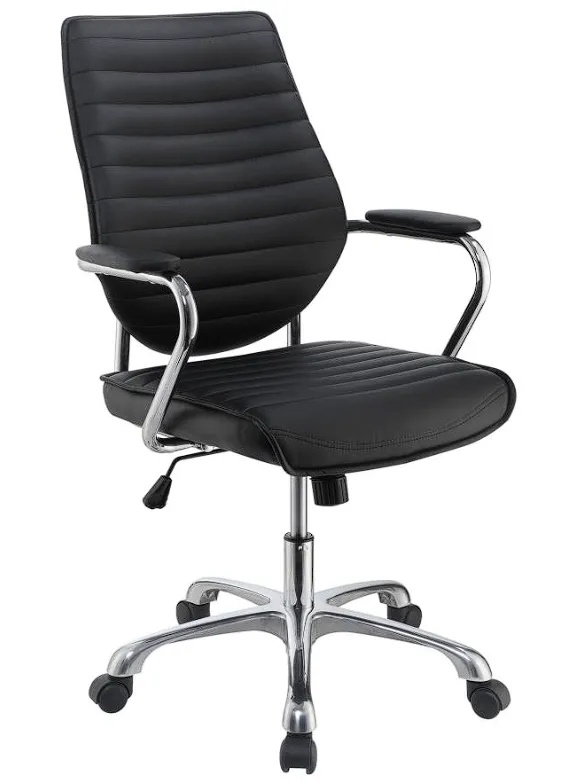 Chase High Back Office Chair Black and Chrome