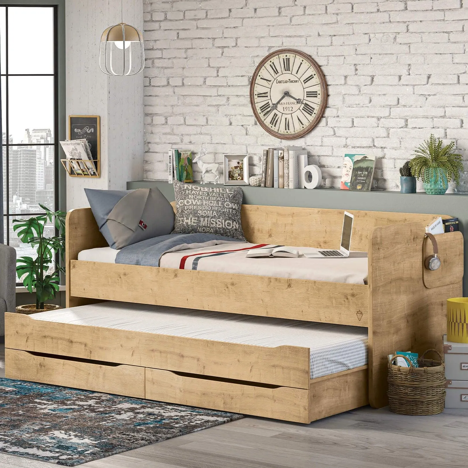 Cilek Studio Drawer Pull-Out Bed Mocha