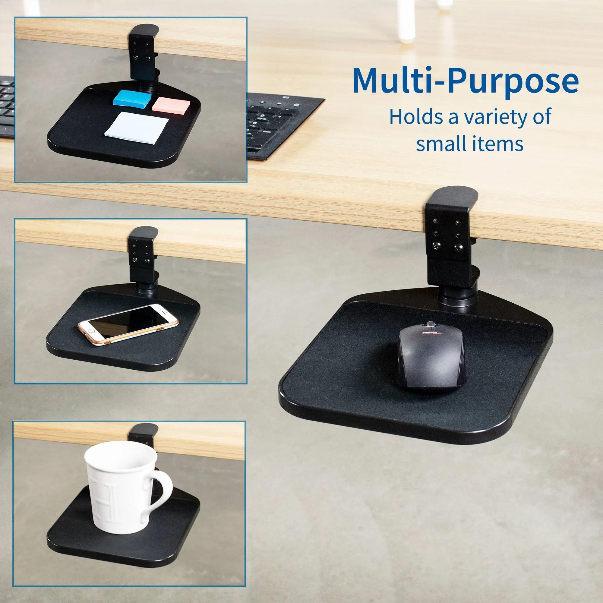 Clamp-on Mouse Pad and Device Holder