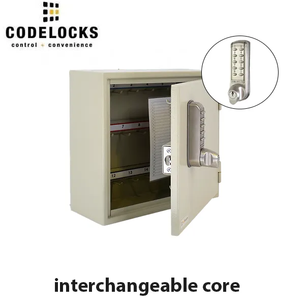 CodeLocks - Key Secure Extra Security Padlock Cabinet w/ CL2255 - Medium Duty - Electronic Lock - Tubular Mortise Latch - Key Override - Optional Lock Prep - Optional Storage