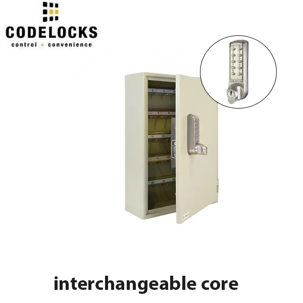 CodeLocks - Key Secure Extra Security Padlock Cabinet w/ CL2255 - Medium Duty - Electronic Lock - Tubular Mortise Latch - Key Override - Optional Lock Prep - Optional Storage