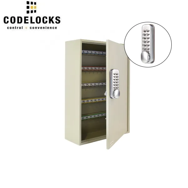 CodeLocks - Key Secure Hook Key Cabinet w/ CL160 - Mechanical Lock - Tubular Mortise Latch - Hold Back Feature - QuickCode - Optional Storage