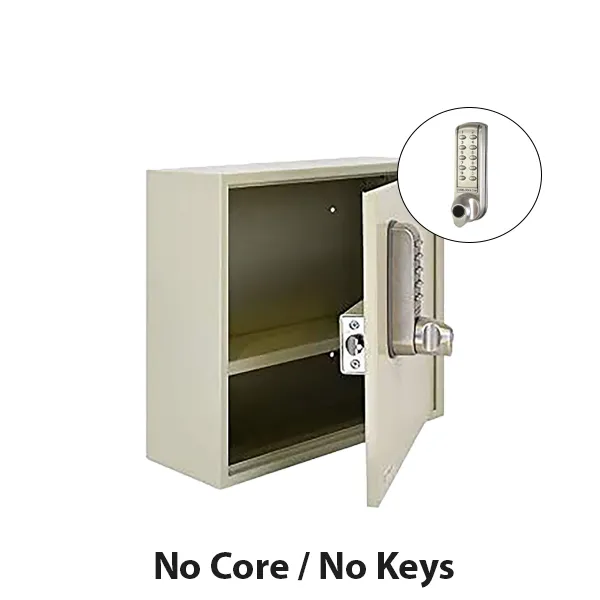 CodeLocks - Storage Cabinet with Removable Shelf w/ CL2255 - Brushed Steel - Electronic Lock - Tubular Mortise Latch - Optional Lock Prep - Optional Size