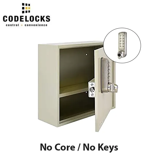 CodeLocks - Storage Cabinet with Removable Shelf w/ CL2255 - Brushed Steel - Electronic Lock - Tubular Mortise Latch - Optional Lock Prep - Optional Size