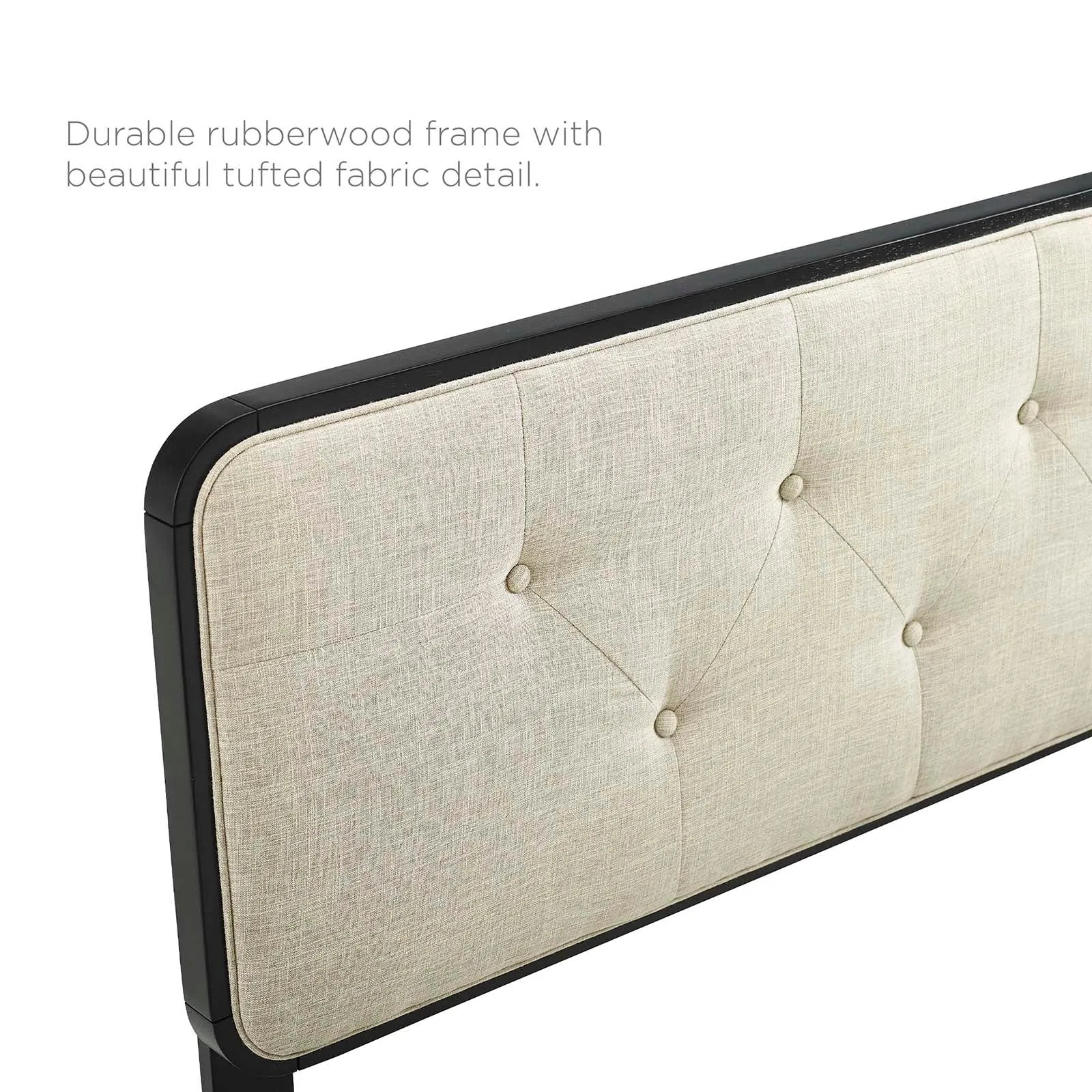 Collins Tufted Fabric and Wood Headboard