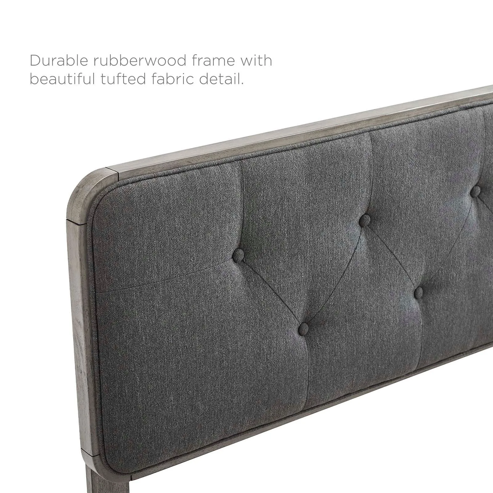 Collins Tufted Fabric and Wood Headboard