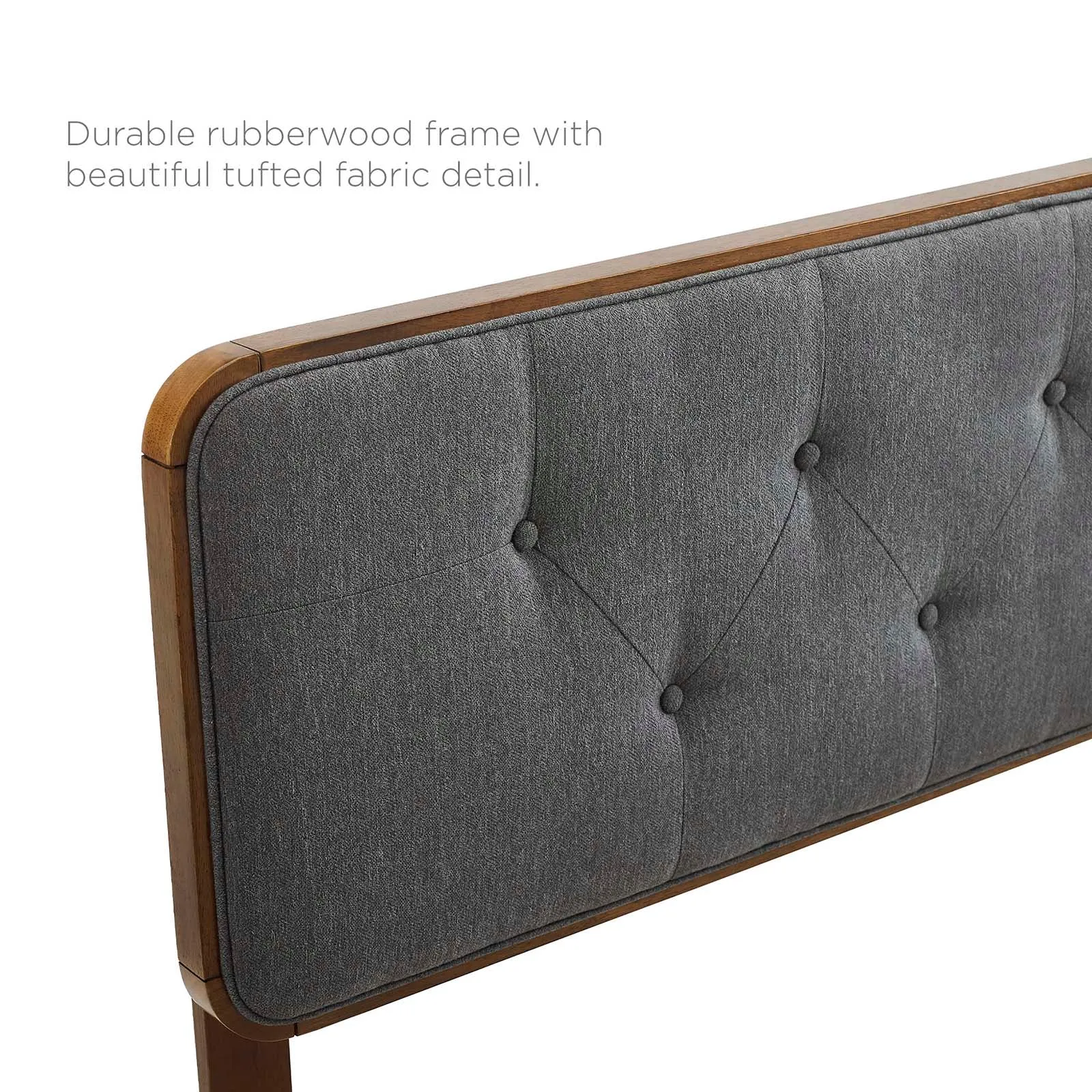 Collins Tufted Fabric and Wood Headboard