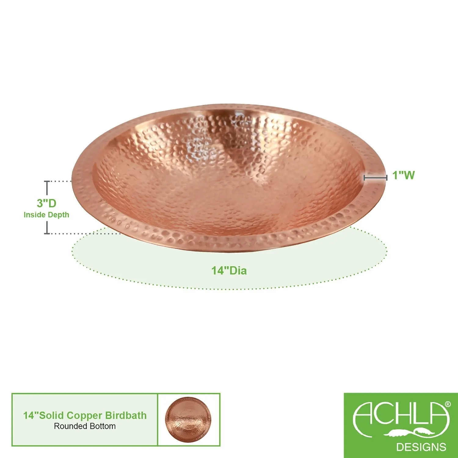 Copper Birdbath - Achla Designs